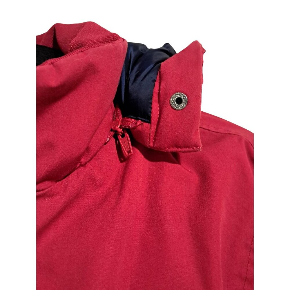 Tommy Hilfiger Mens Red Hooded Bomber Jacket Size S Quilted Insulated Water-Resi - Picture 15 of 16